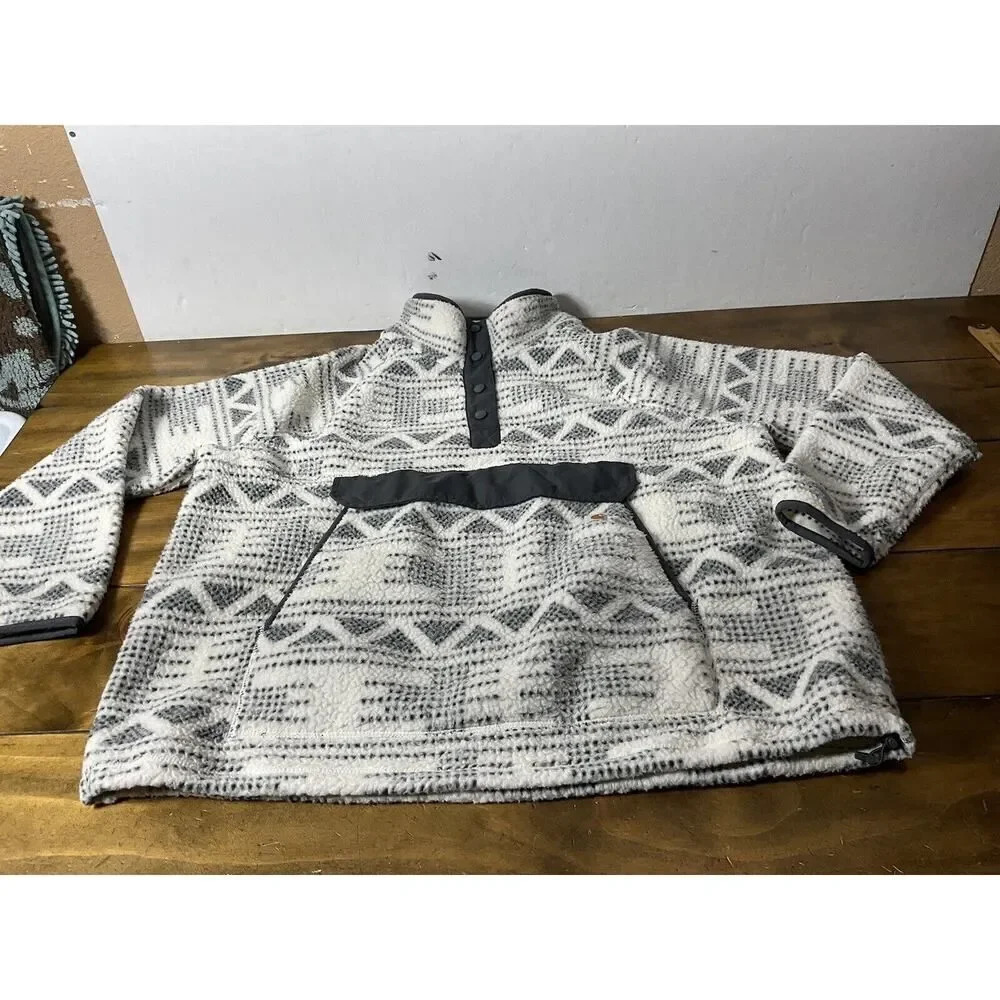 Carhartt Women's Relaxed Fit Fleece Pullover Snap Sherpa Aztec Size 2X(20W-22W)
